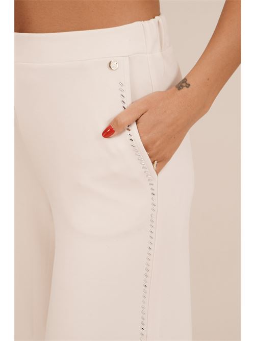 Pantalone in viscosa con strass Luckylu Milano | PA25SCCHALK